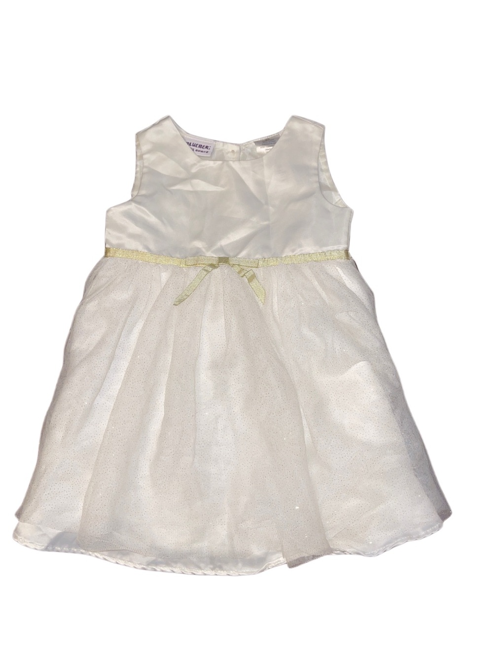 Cherokee White and Gold Tulle Party Dress for Girls
